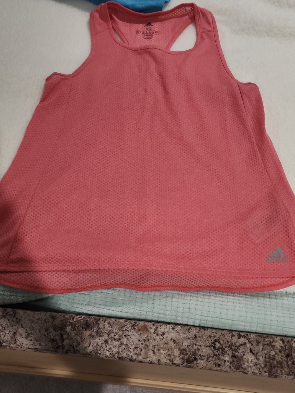 adidas Coral Pink Mesh Racerback Tank Top